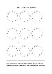 English Worksheet: What time is it?