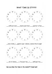 English Worksheet: What time is it - 2