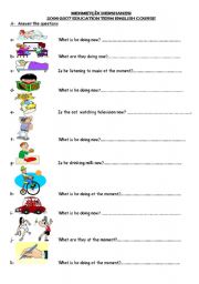 English Worksheet: present continuous