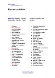 English Worksheet: Simple Present (everyday activities)