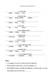 English worksheet: adjective comparations worksheet