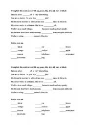 English Worksheet: Possessive pronouns