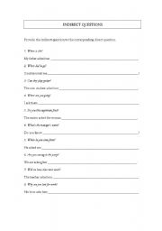 English Worksheet: Reported questions