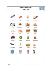 English Worksheet: Food