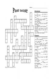 English Worksheet: Past crossword