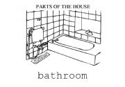 English Worksheet: Parts of The house - color