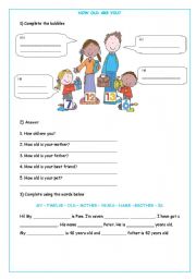 The age worksheets