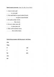 English worksheet: personal pronouns