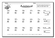 English worksheet: addition