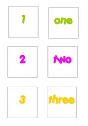 English Worksheet: numbers 1-20 flashcards