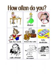 English Worksheet: How often do you? Two Pages