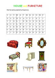 English Worksheet: house and furniture