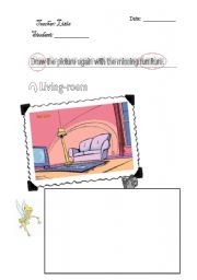 English Worksheet: DRAWING (furniture)