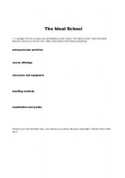 English worksheet: The ideal school