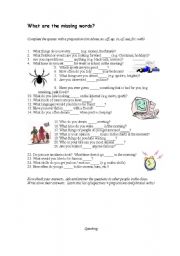 English Worksheet: Adjective and prepositions