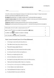 English Worksheet: Proofreading exercises 