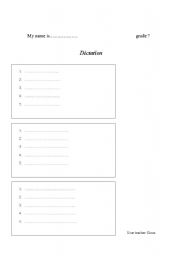 English Worksheet: DICTATION FORM