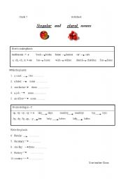 English Worksheet: Singular   and      plural   nouns.doc