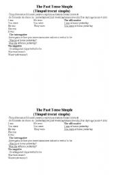 English worksheet: the simple past- explanation