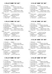 English Worksheet: the use of some and any