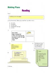 English Worksheet: Short Messages