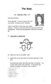 English worksheet: The Body