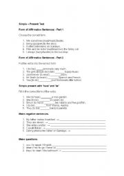 English Worksheet: simple present test