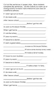 English Worksheet: speaking activity