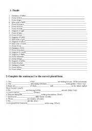 English worksheet: Plural of Nouns