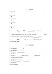 English worksheet: Numbers and Colours