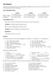 English Worksheet: Be Going To + Prepositions of Time
