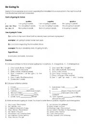 English Worksheet: Be Going To + Prepositions of Time