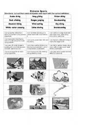 English Worksheet: extreme sports and verb can