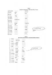 English worksheet: TABLE OF IRREGULAR VERBS