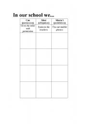 English worksheet: CAN / MUST/ MUSTNT