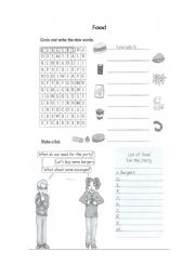 English Worksheet: FOOD