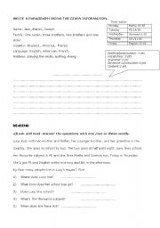 English worksheet: worksheet