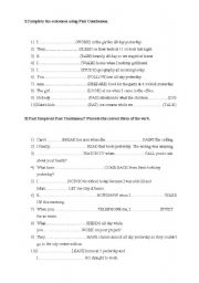 English Worksheet: Past continuous