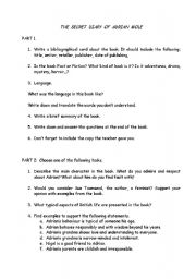 English Worksheet: Adrian Mole