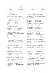 English Worksheet: grammar test