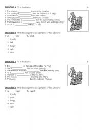 English worksheet: comparison of adjectives