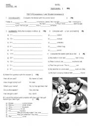 English Worksheet: test for elementary