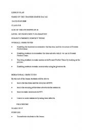 English Worksheet: PRESENT PERFECT TENSE