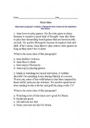 English worksheet: Main Ideas