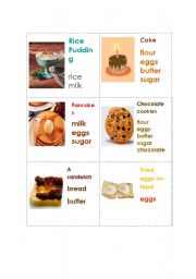 English Worksheet: Recipe game