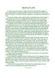 English Worksheet: Fruits of Love