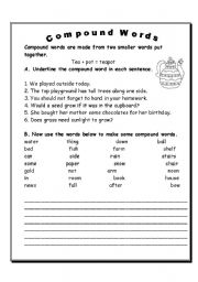 English Worksheet: Compound Words