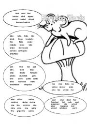 English Worksheet: rhyming words