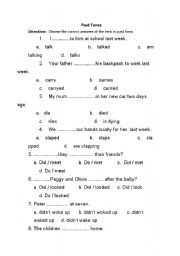 English worksheet: past simple 