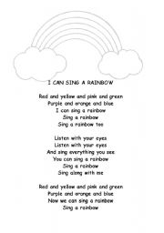 English Worksheet: I can sing a rainbow